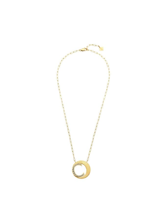 CERRUTI 1881 Elegance: Gold-Plated Crystal Pleat Necklace - Image 1