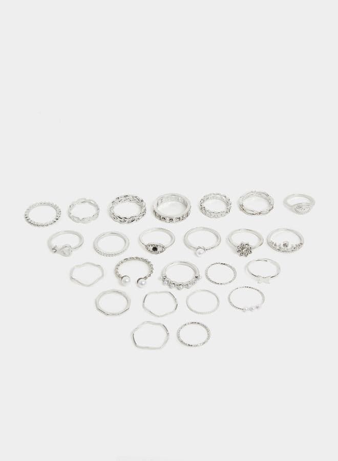 Styli Set of 24 Multi-Design Fashion Rings for Women - Image 1