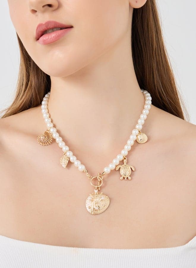 Styli Sea Charm Elegant Faux Pearl Necklace for Women - Image 1