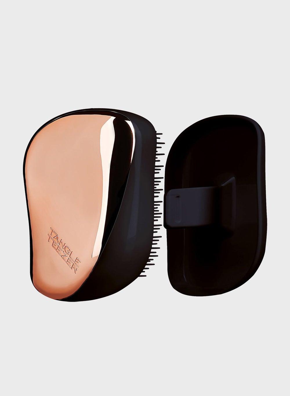 Rose Gold Elegance Compact Hair Brush - Image 1