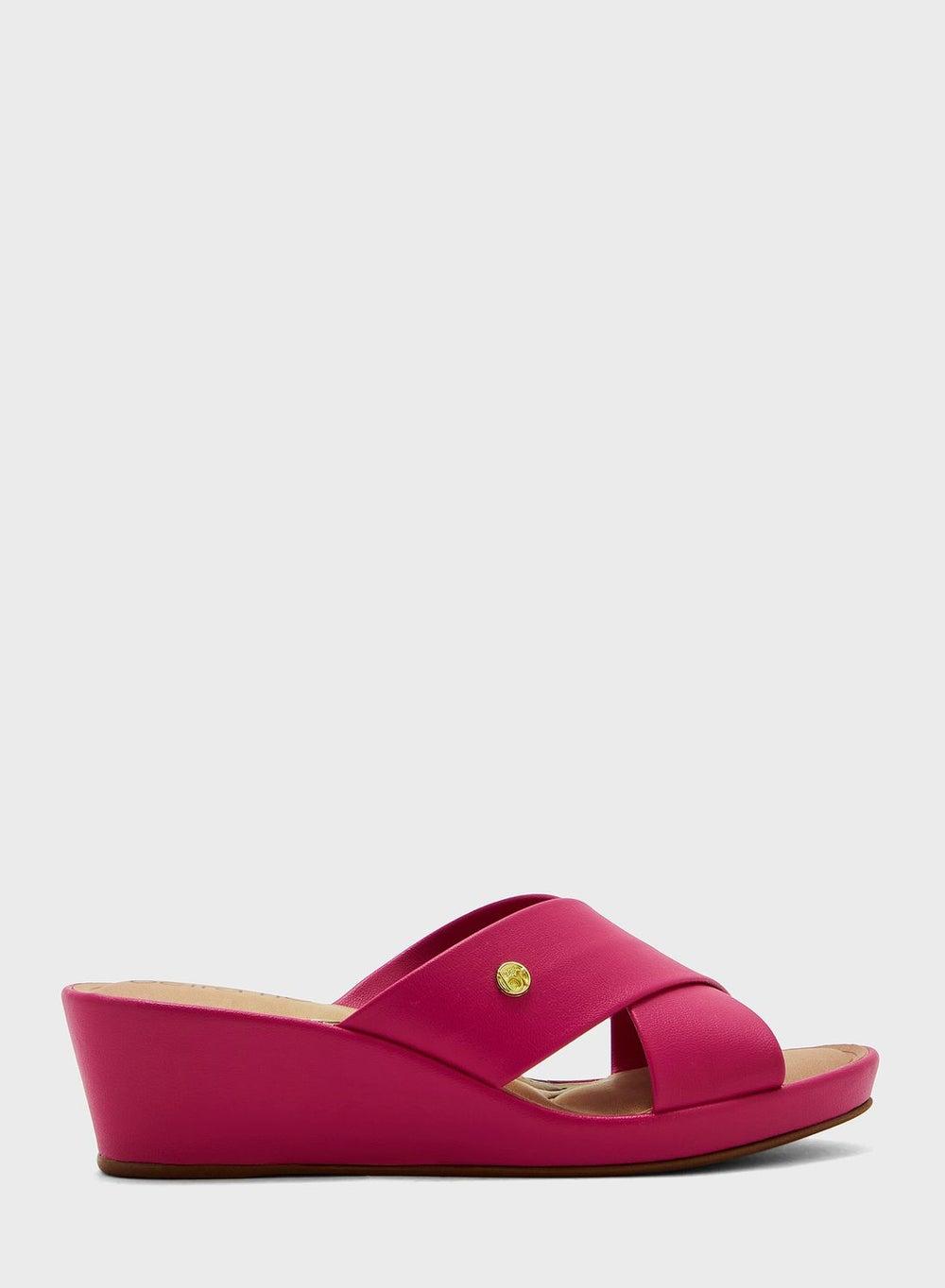 Elegant Magenta Wedge Sandals – Seamless Transition from Day to Night - Image 1