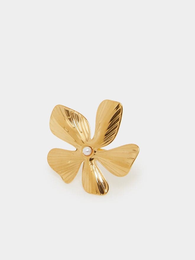Styli Blossom Accent Oversized Ring for Chic Expressions - Image 1