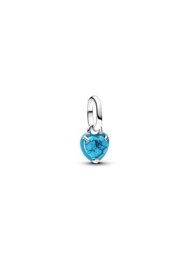 PANDORA Turquoise Heart Mini Dangle Women's Charm - Image 1