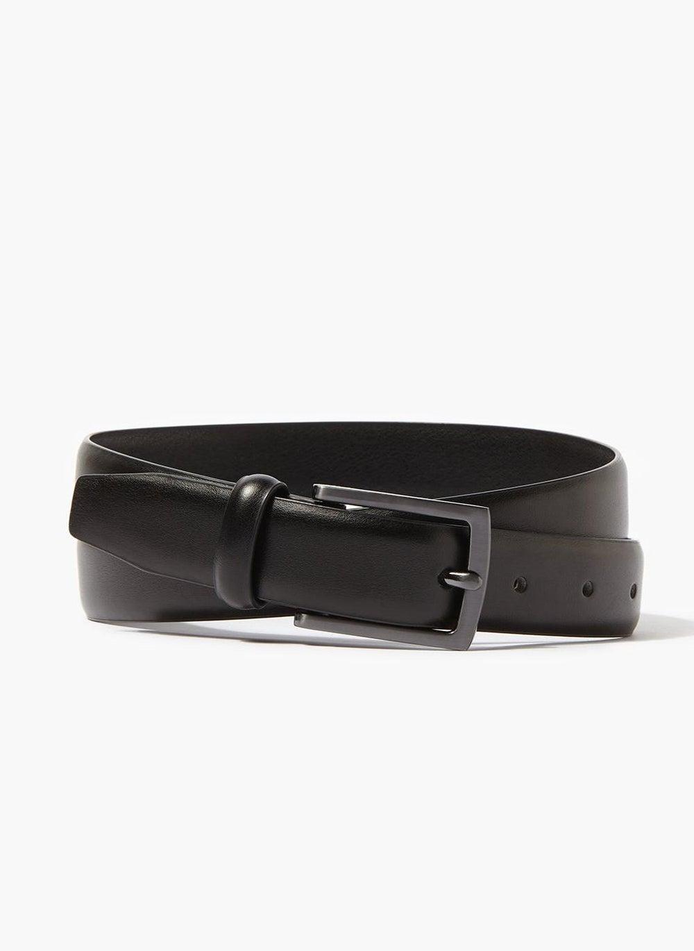 Matalan Black PU Essential Sleek Belt for Men - Image 1