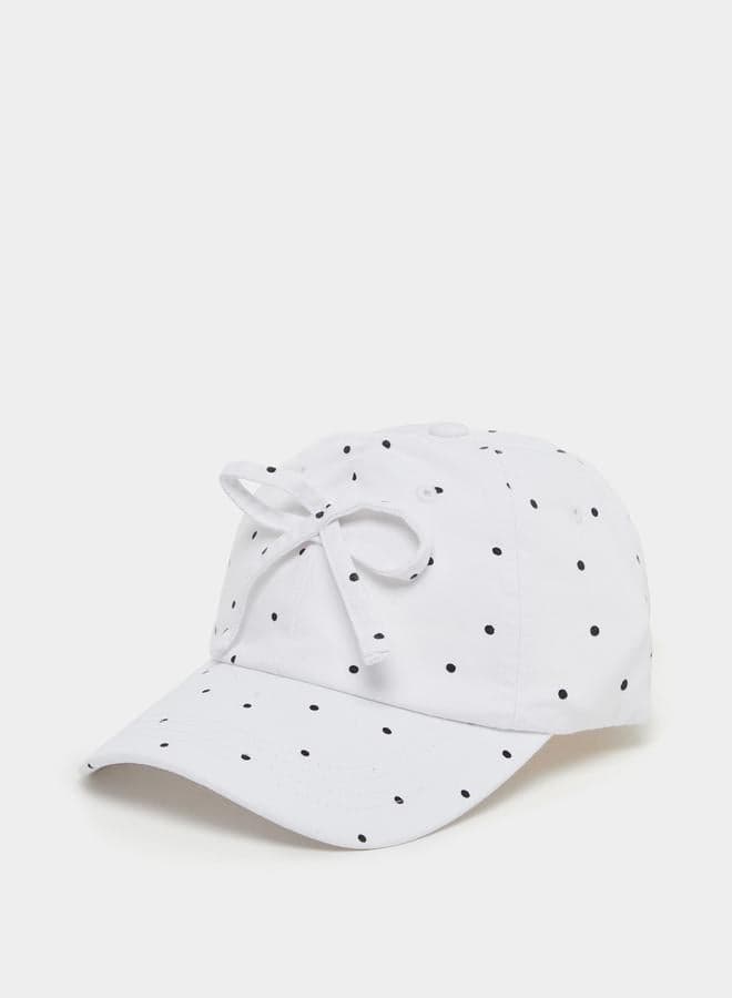 Styli Ribbon Polka Dot Print Cap - Chic Elegance for Women - Image 1