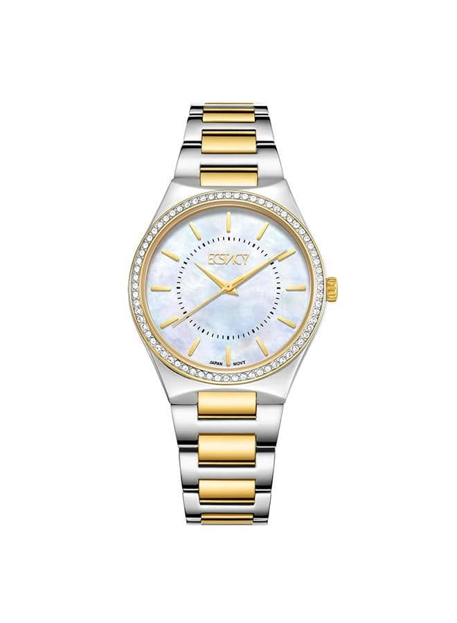 ECSTACY E23507-TBTM Elegant Two-Tone Women's Watch - 34mm - Image 1