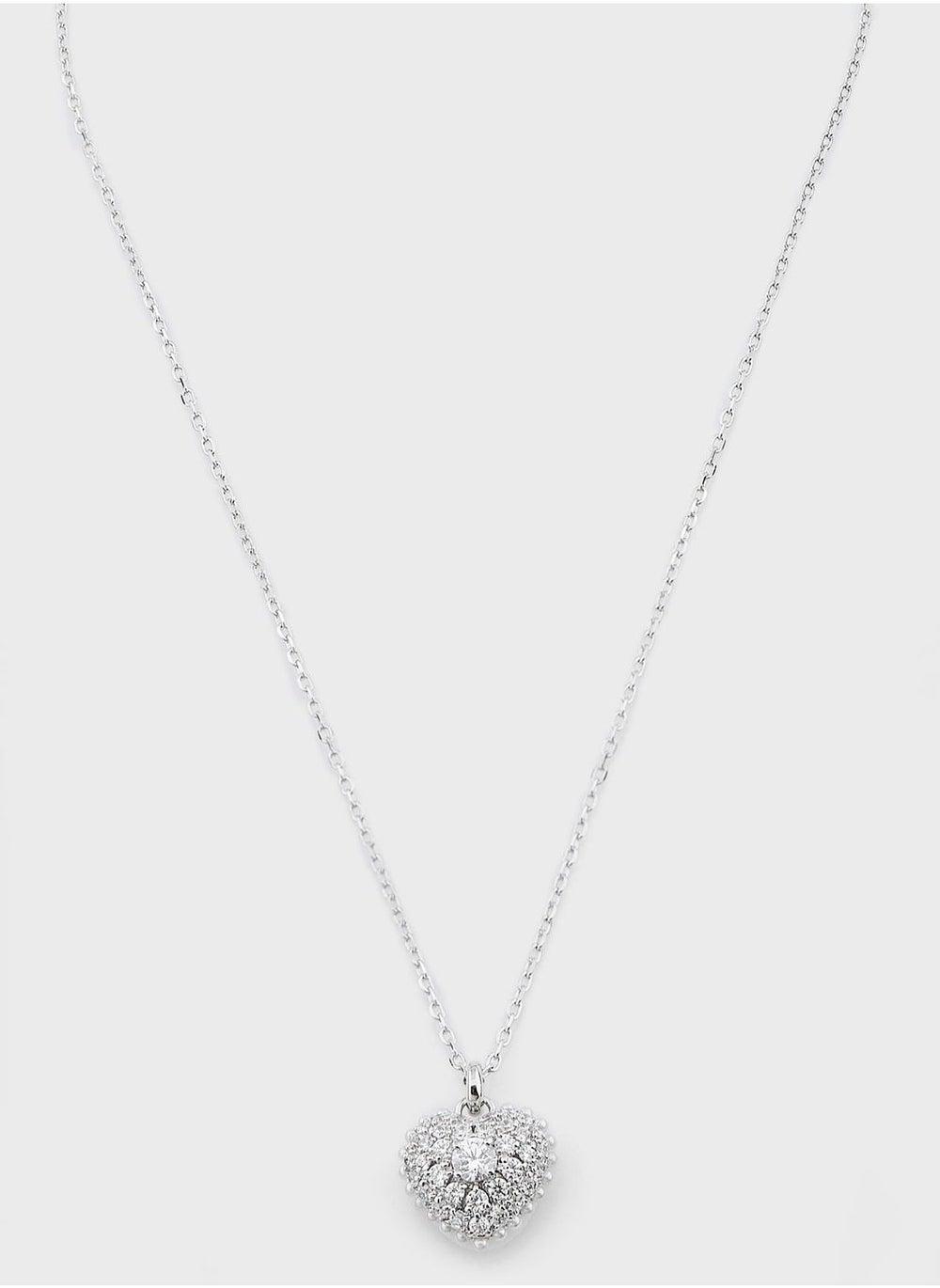 Swarovski Imber Long Heart Necklace, Rhodium-Plated - Image 1