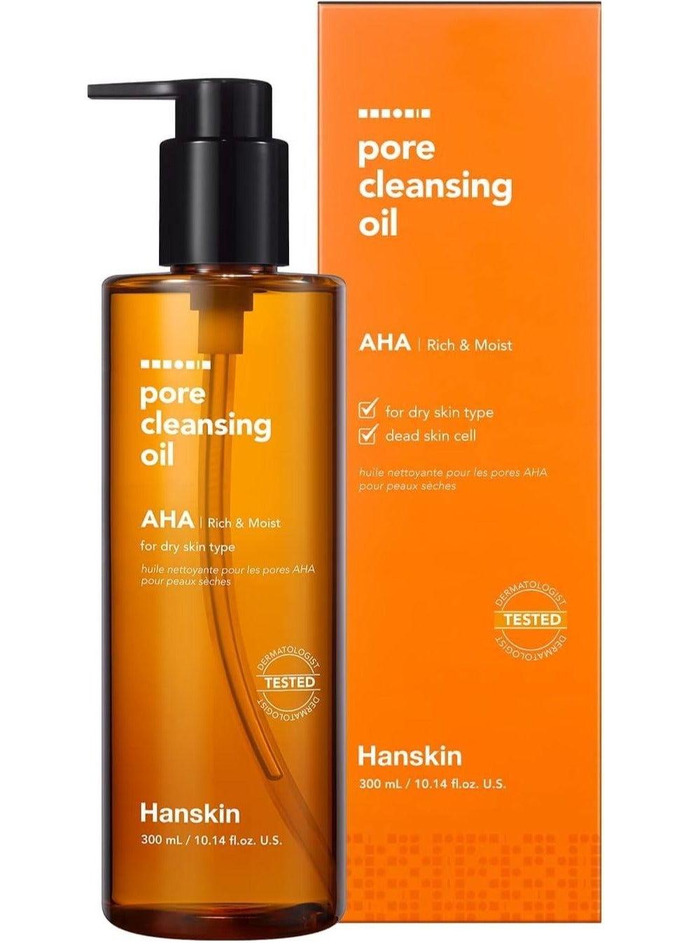 Hanskin Rich & Moist AHA Pore Cleansing Oil, 300 ml - Image 1