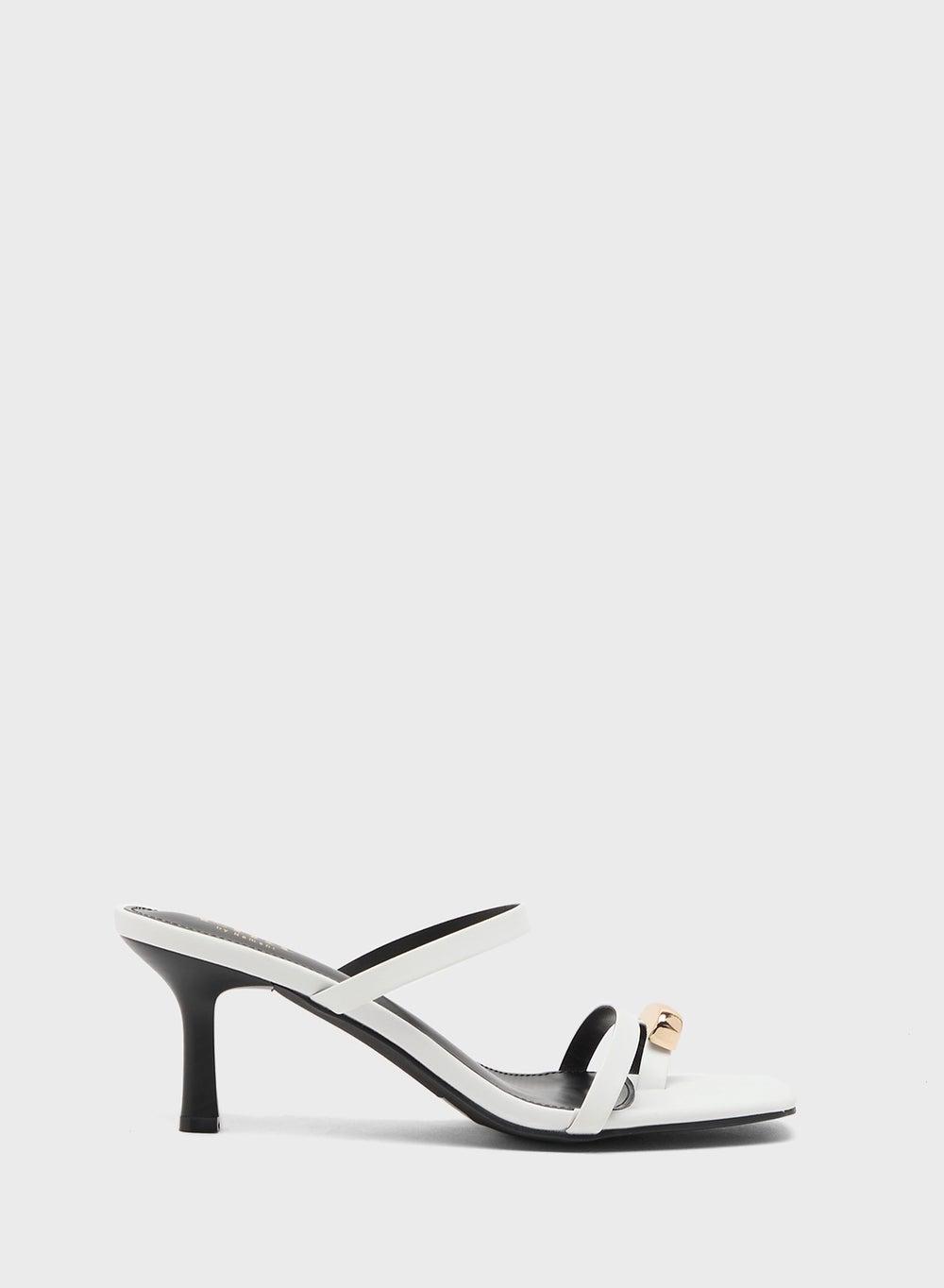 Elevate Chic White PU High Heel Fashion Sandal - Image 1