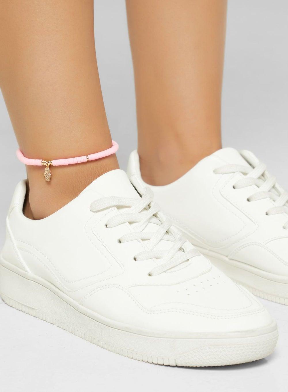 Fashionbox Maeve Hamsa Charm Polymer Anklet for Elegance - Image 1