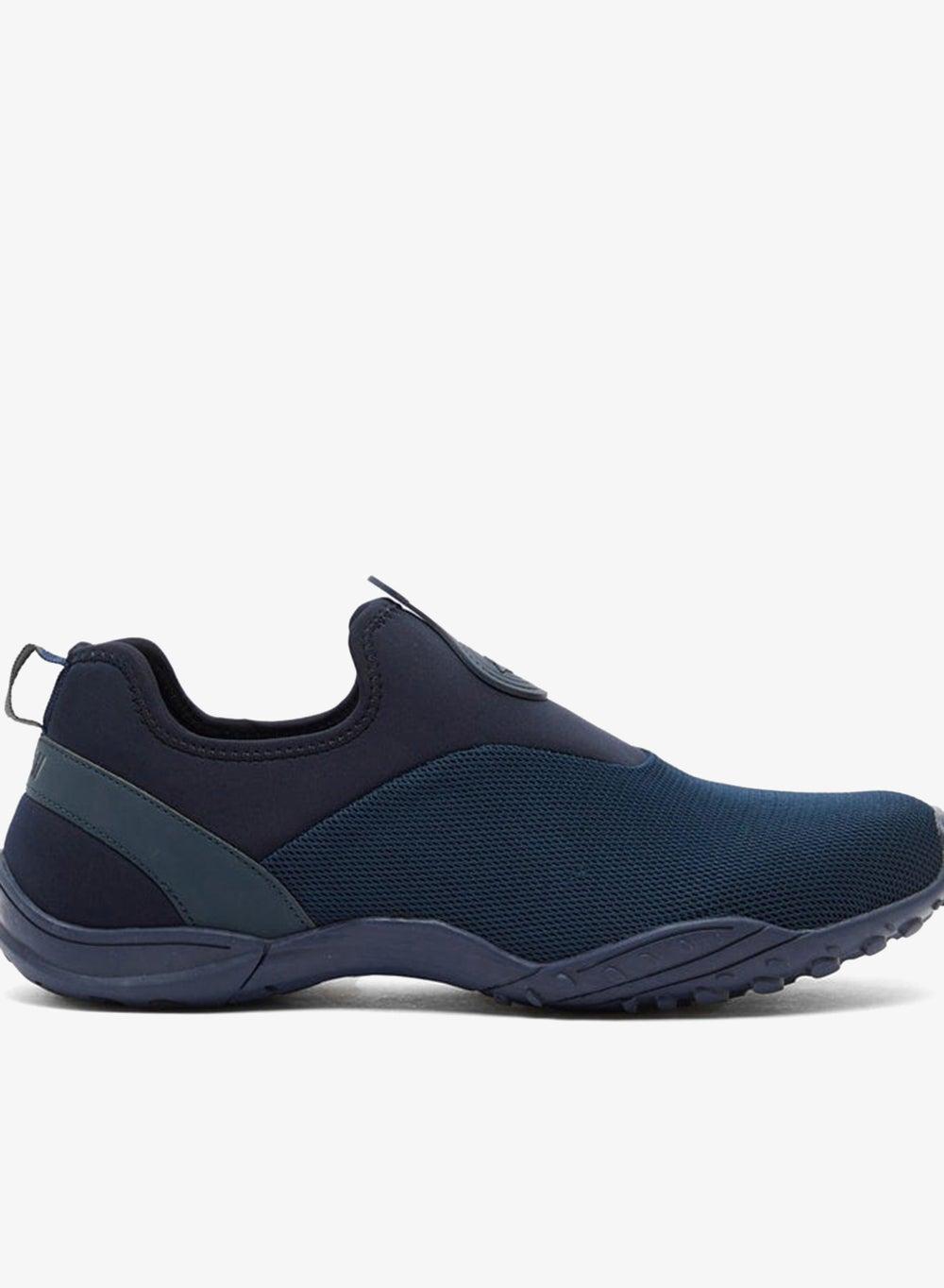 Luxury Navy Textured Men’s Slip-On Sneakers 19Ym612Nnavy - Image 1