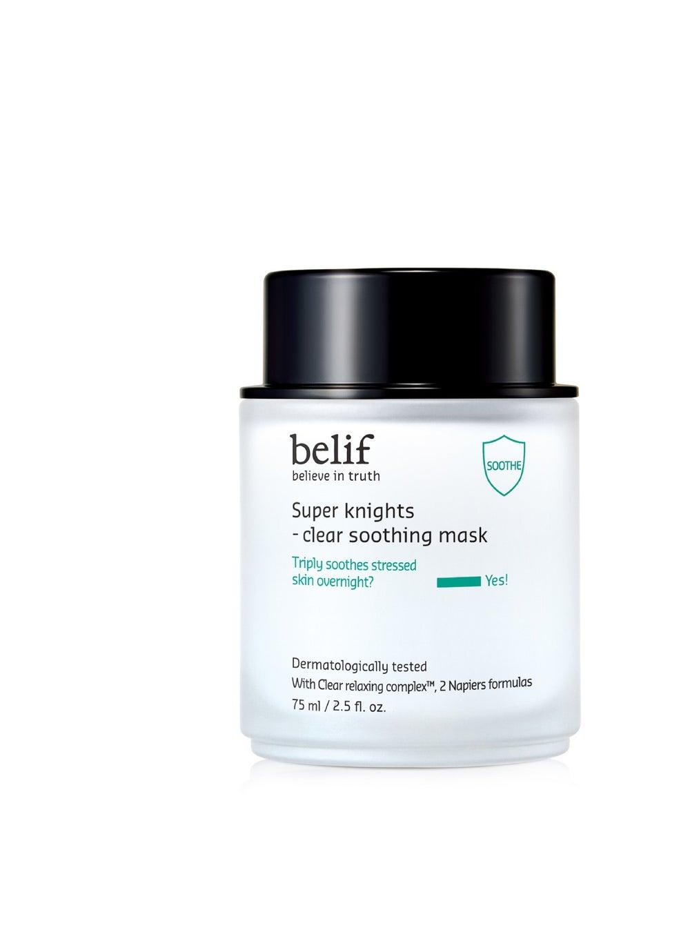 belif Super Knights Clear Soothing Mask 75ml - Refresh & Purify - Image 1