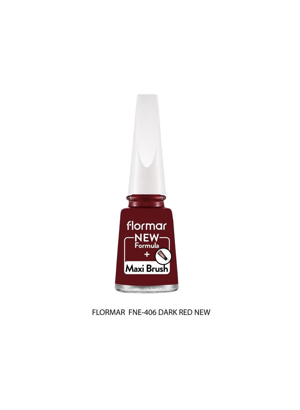 Flormar 406 Dark Red Classic Nail Enamel - Luxe Shine - Image 1