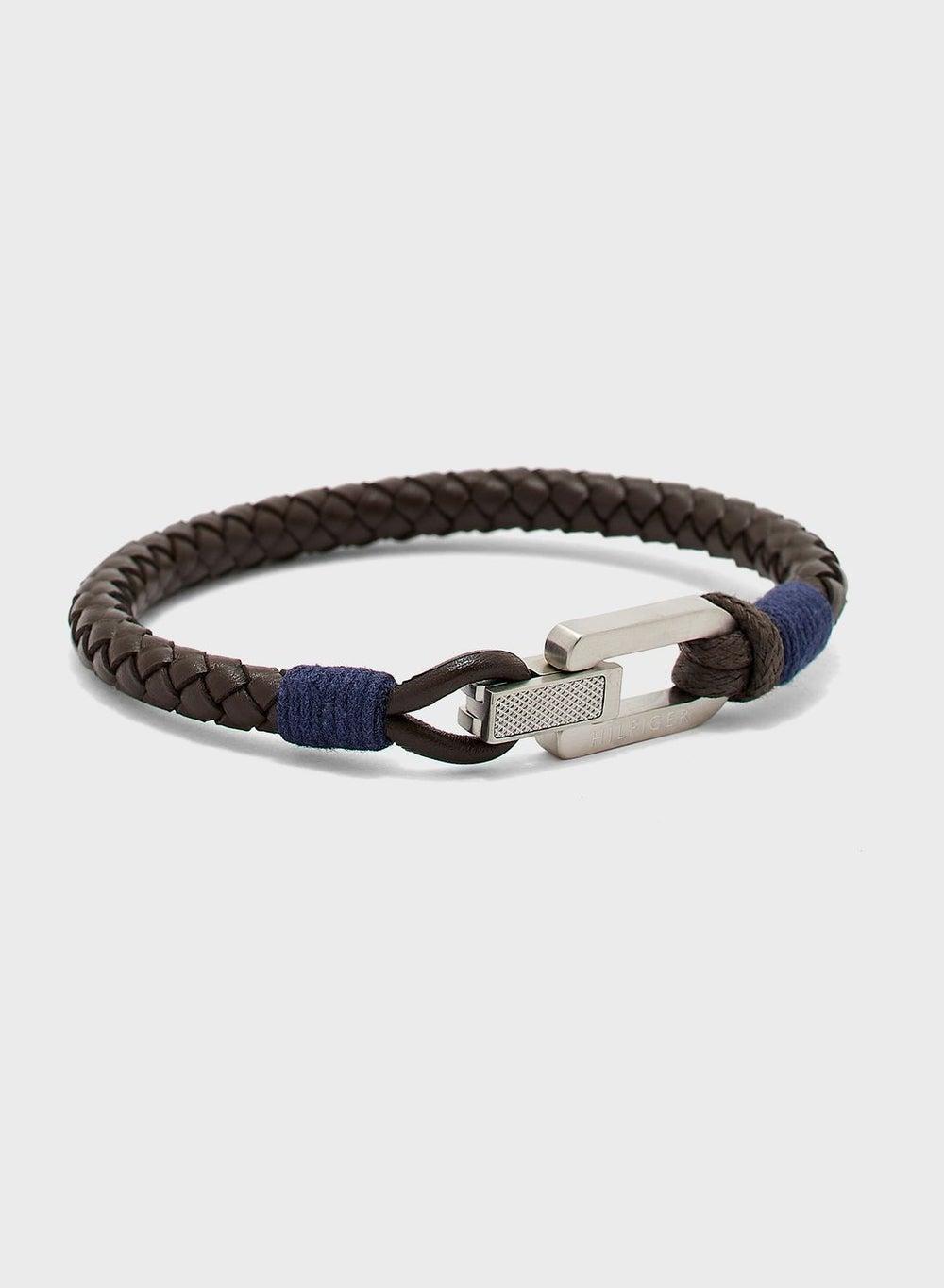 TOMMY HILFIGER Men's Casual Braided Leather Bracelet - Image 1