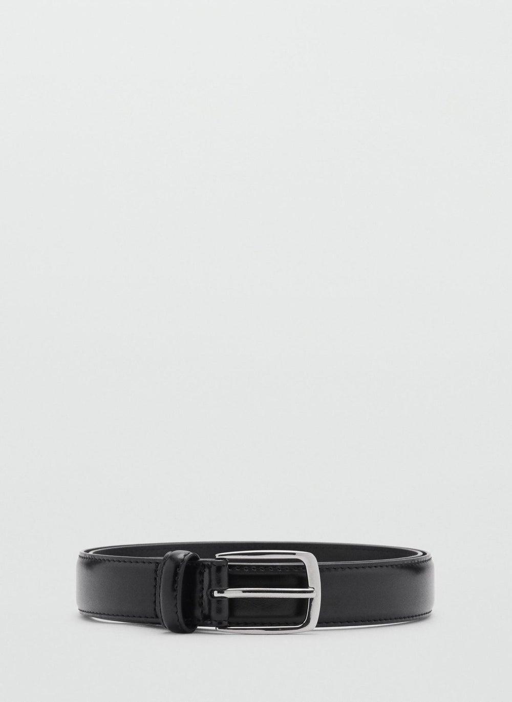 Mango Man Premium Leather Belt with Metallic Buckle - Image 1