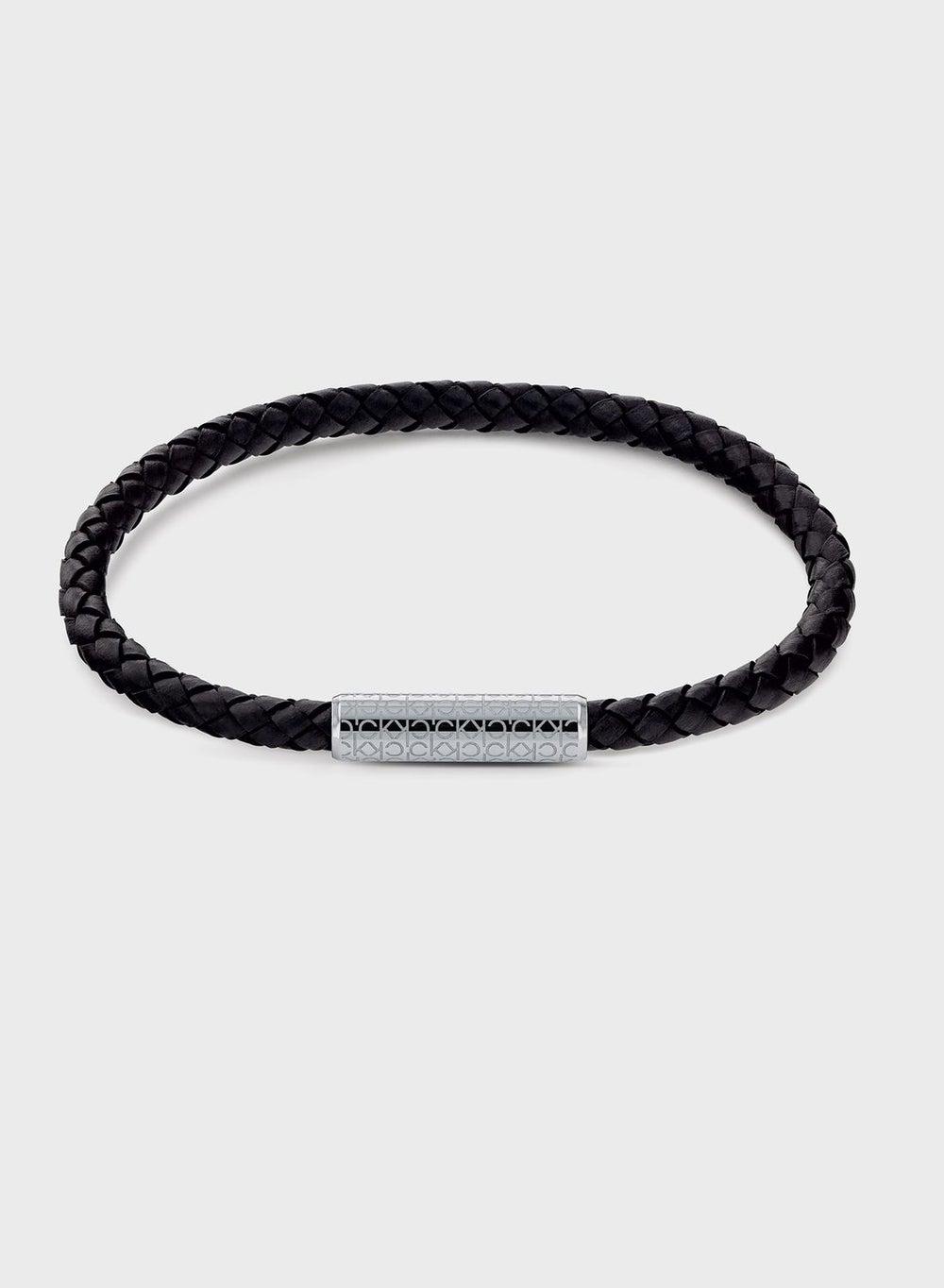 CALVIN KLEIN Men's Sleek Braided Leather Bracelet - Image 1