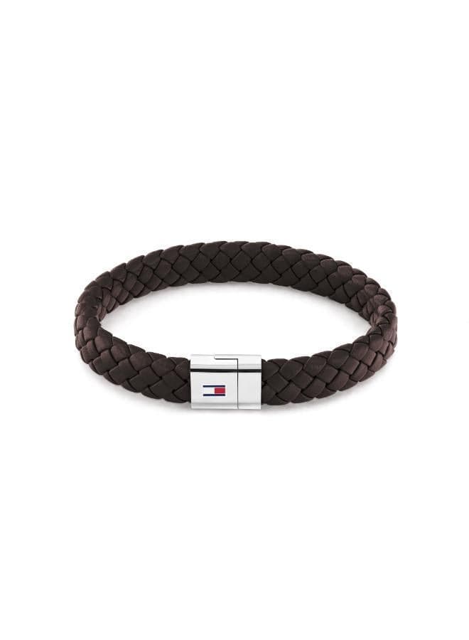 TOMMY HILFIGER Braided Leather Bracelet – Timeless Elegance - Image 1