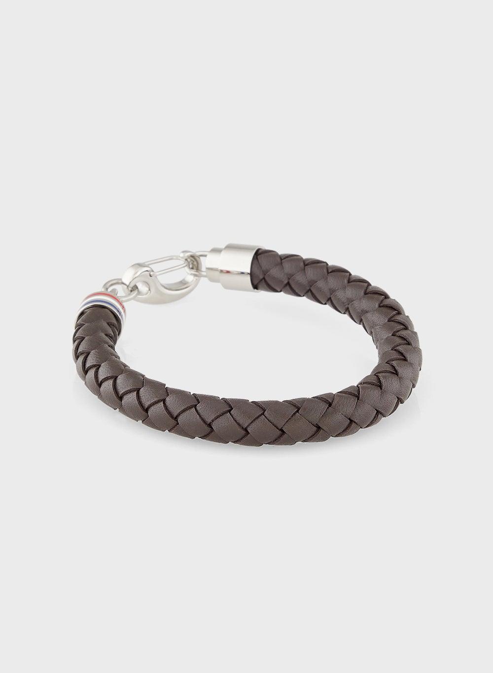 TOMMY HILFIGER Braided Leather Unisex Bracelet - Image 1