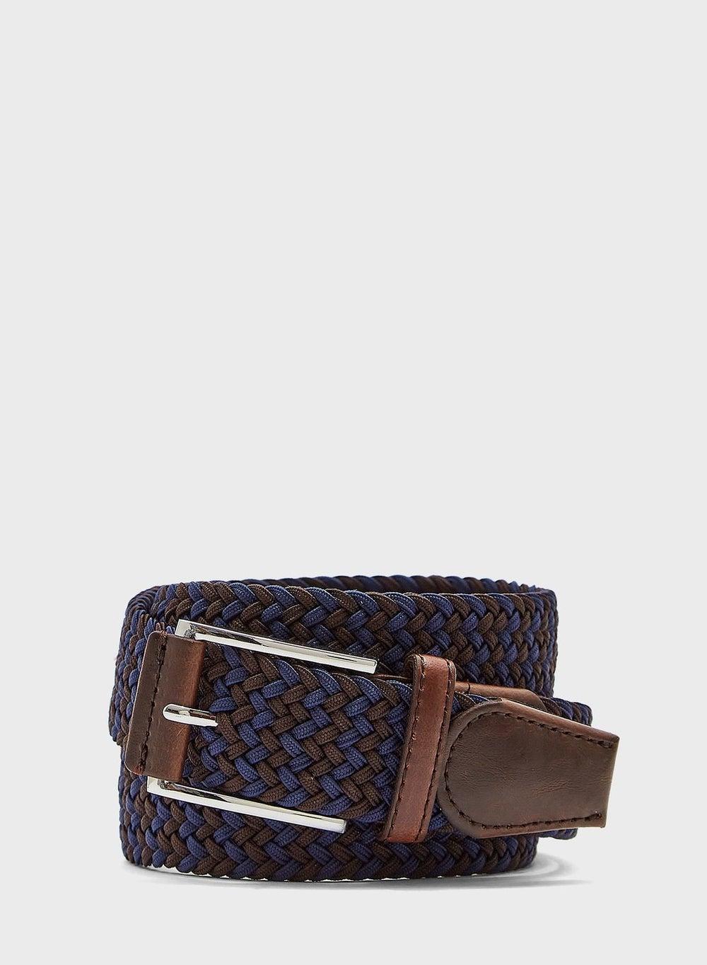 Seventy Five NavyBrown Woven Men's Casual Belt - Image 1