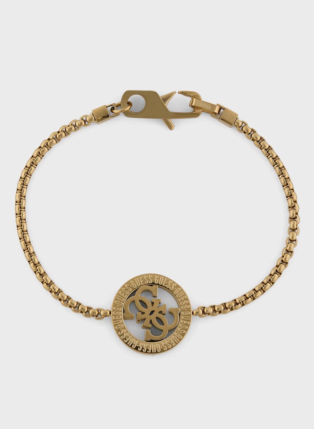GUESS Men's Stainless Steel Chain Bracelet with Gold Accents - Image 1