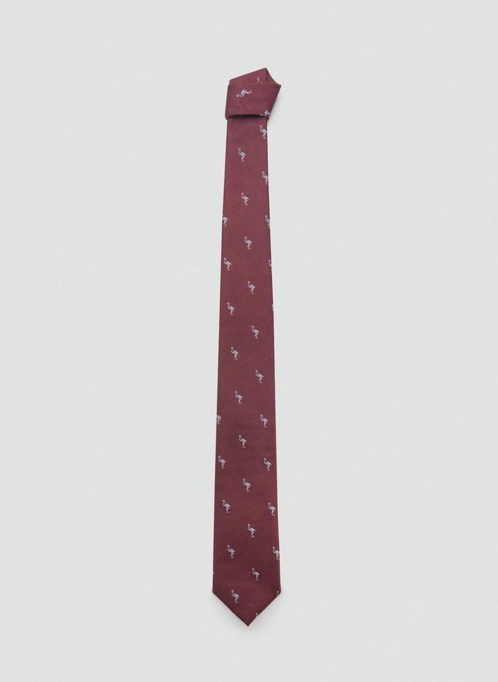 Mango Man Mulberry Silk Animal-Print Men's Tie - Image 1