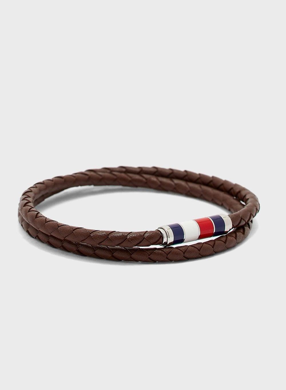 TOMMY HILFIGER Men's Leather Double Wrap Bracelet - Image 1
