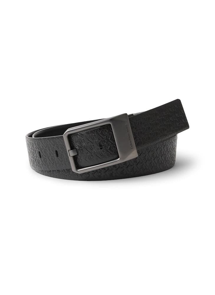 CALVIN KLEIN Men's Distressed Leather Belt with Unique Holes - Image 1