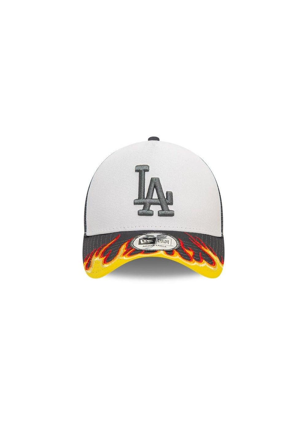 9Forty LA Dodgers Flame-Emblazoned Trucker Cap - Image 1
