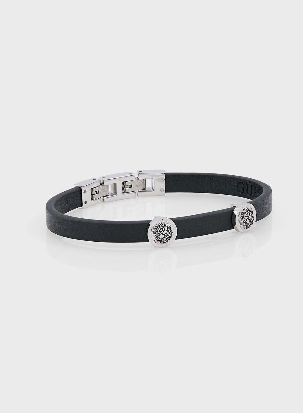 GUESS Jumb03013Jwstt/U Men's Lion Coin Leather Bracelet - Image 1
