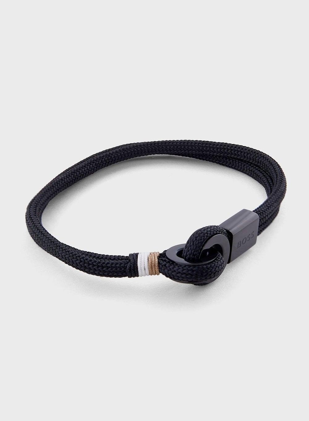 BOSS Thad Sport Braided Men's Bracelet - Nylon & Stainless Steel - Image 1