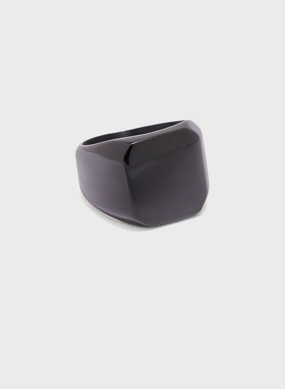 Seventy Five Men's Square Ring: Sleek, Reflective Elegance - Image 1