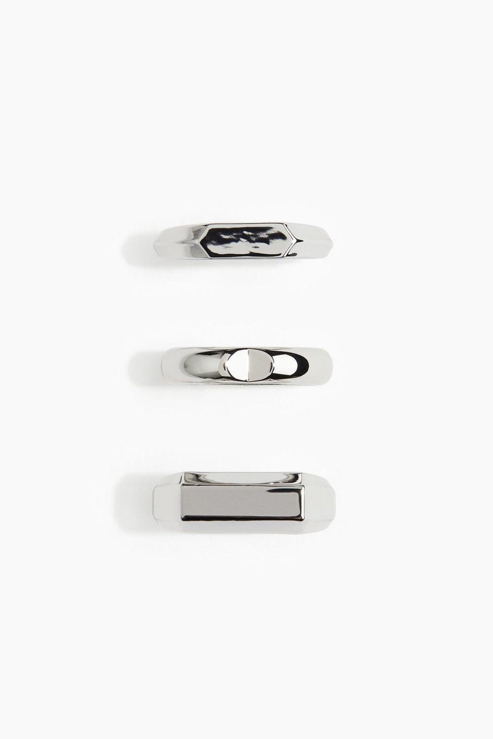 H&M Signature 3-Pack Men's Metal Rings Set - Image 1