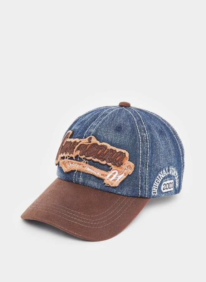 Styli Embroidered Denim Cap – Casual Elegance for Men - Image 1