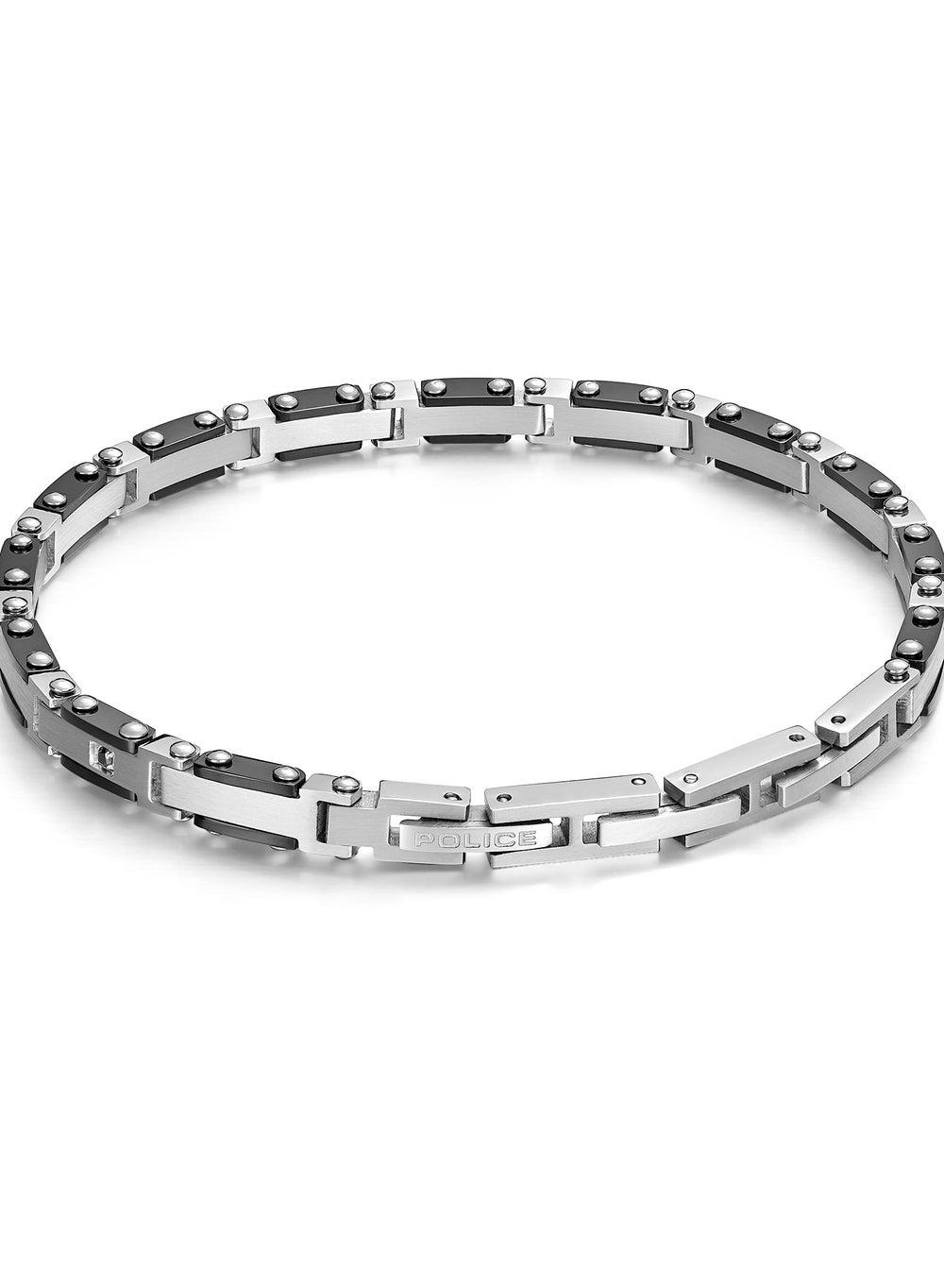 POLICE Spire Silver Stainless Steel Bracelet - Gents Fashion - Image 1