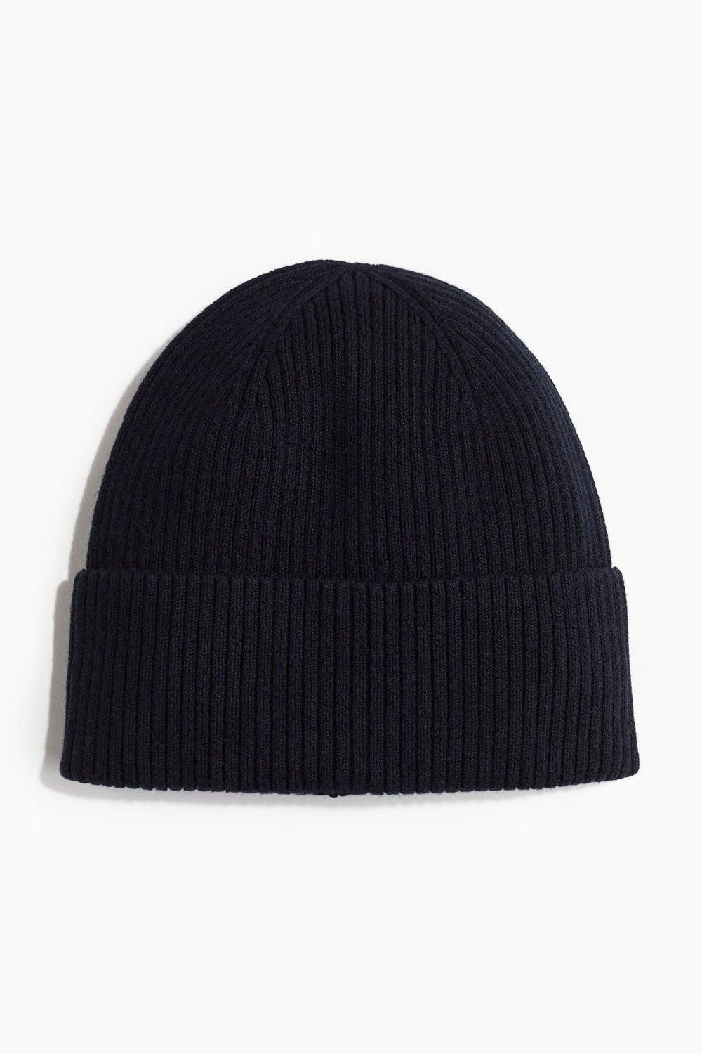 H&M Premium Cotton Blend Rib-Knit Hat for Men - Image 1