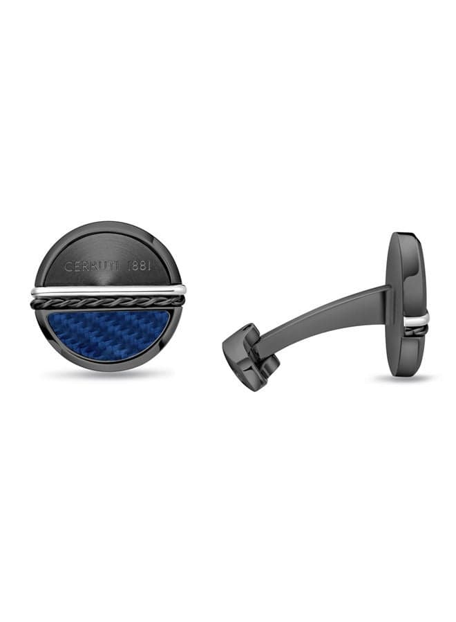 CERRUTI 1881 Grey Dual-Texture Cufflinks for Men - Image 1