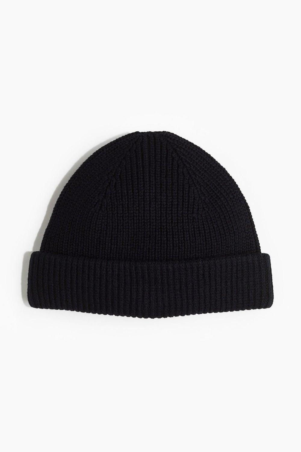 H&M Premium Cotton Blend Rib-Knit Hat for Men - Image 1