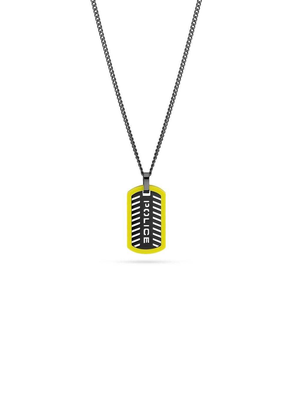 POLICE Tag Detail Long Necklace - Elegance for Men - Image 1