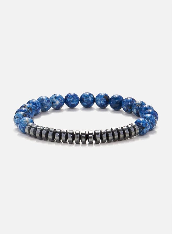 CHRYSOSTOMOS Men's Blue Agate & Hematite Bracelet - Image 1