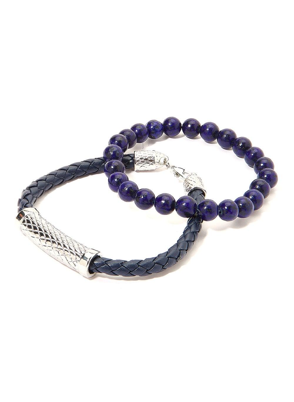 English Laundry Leather & Beads Bracelet Duo for Men - Image 1