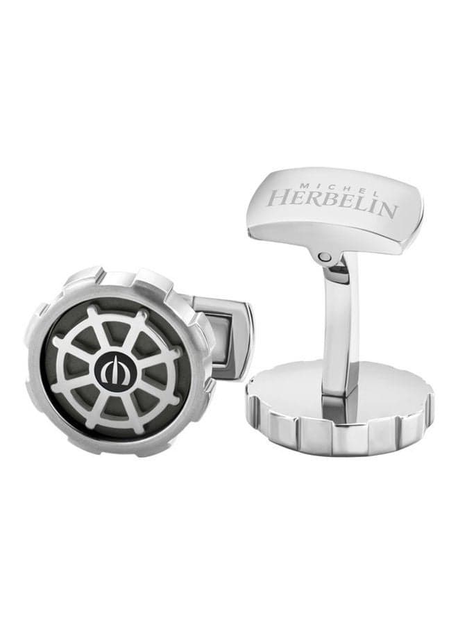 MICHEL HERBELIN Stainless Steel Cufflinks for Elegant Men - Image 1