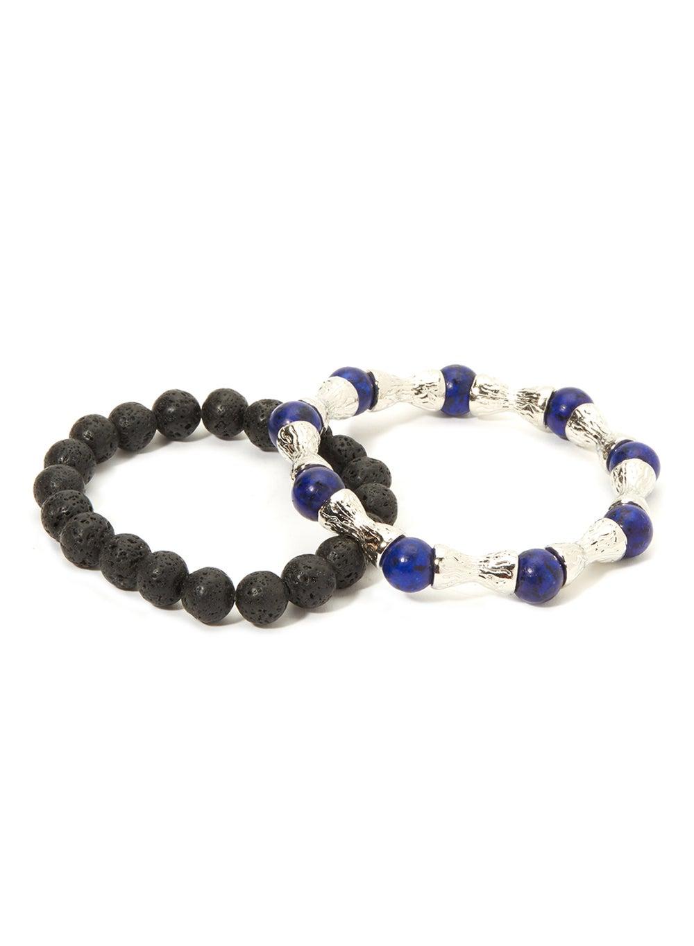 English Laundry Men's Exquisite Beaded Bracelet Duo - Image 1