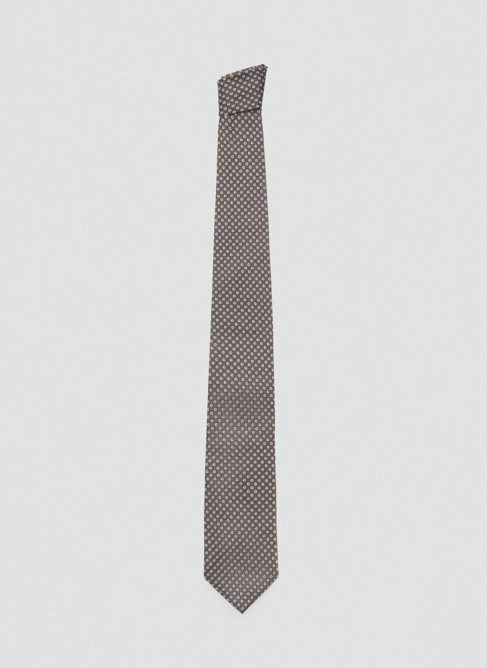 Mango Man Silk Tie: Geometric Elegance for the Modern Man - Image 1