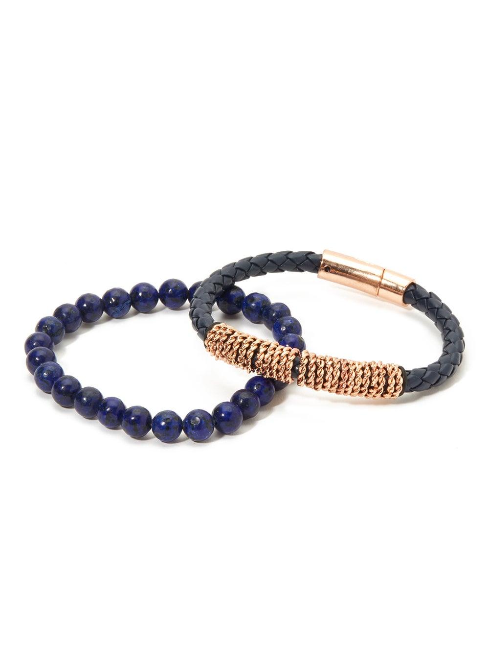 English Laundry Leather & Beads Bracelets - Set of 2 - Image 1