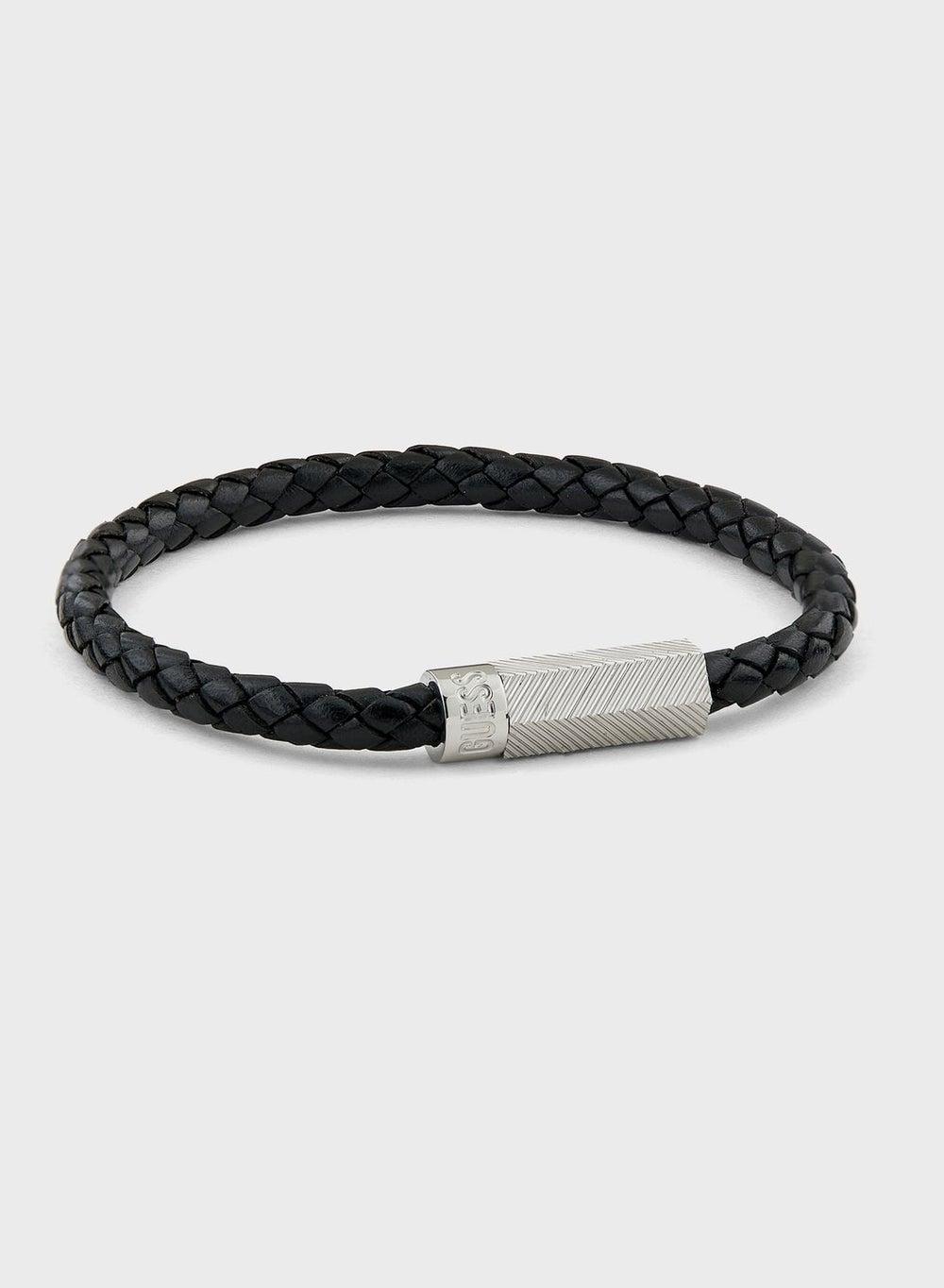 GUESS Leather Round Screw Jack Men's Bracelet - Image 1