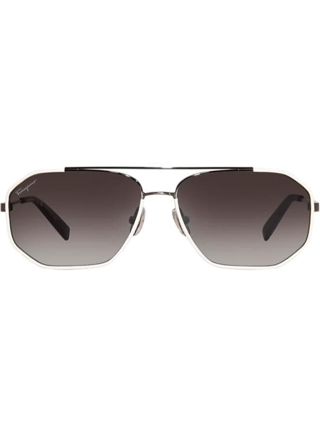 Salvatore Ferragamo SF303SL Polished Metal Sunglasses - Image 1