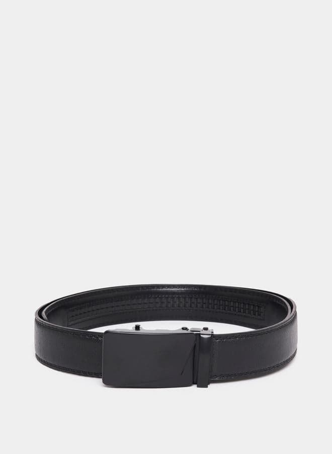 Styli Solid Slider Buckle Belt for Men: Sleek Accessory - Image 1