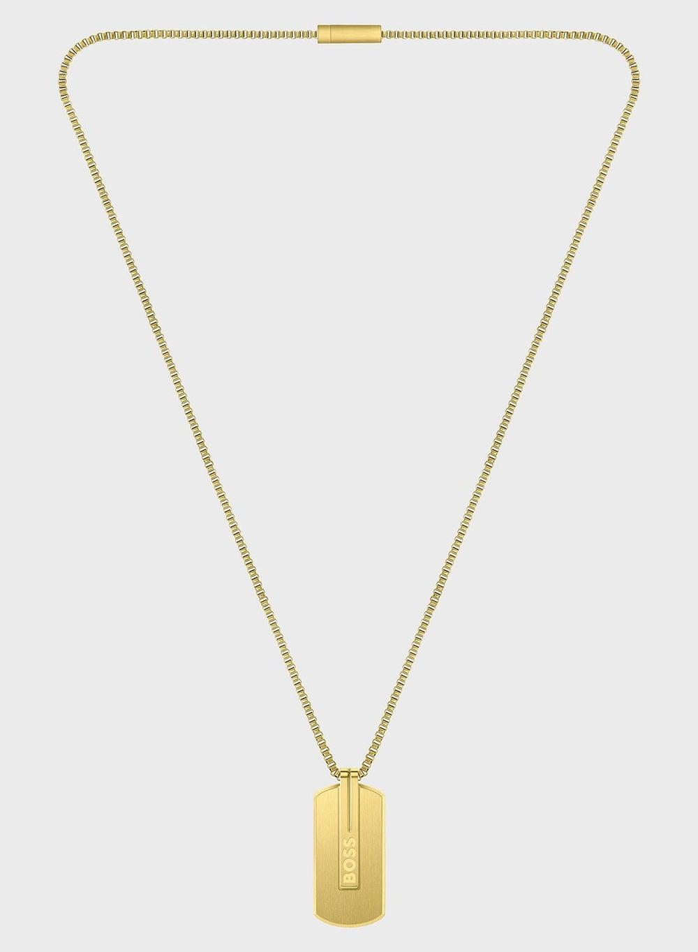 BOSS Gold Plated Men's Statement Necklace - Image 1