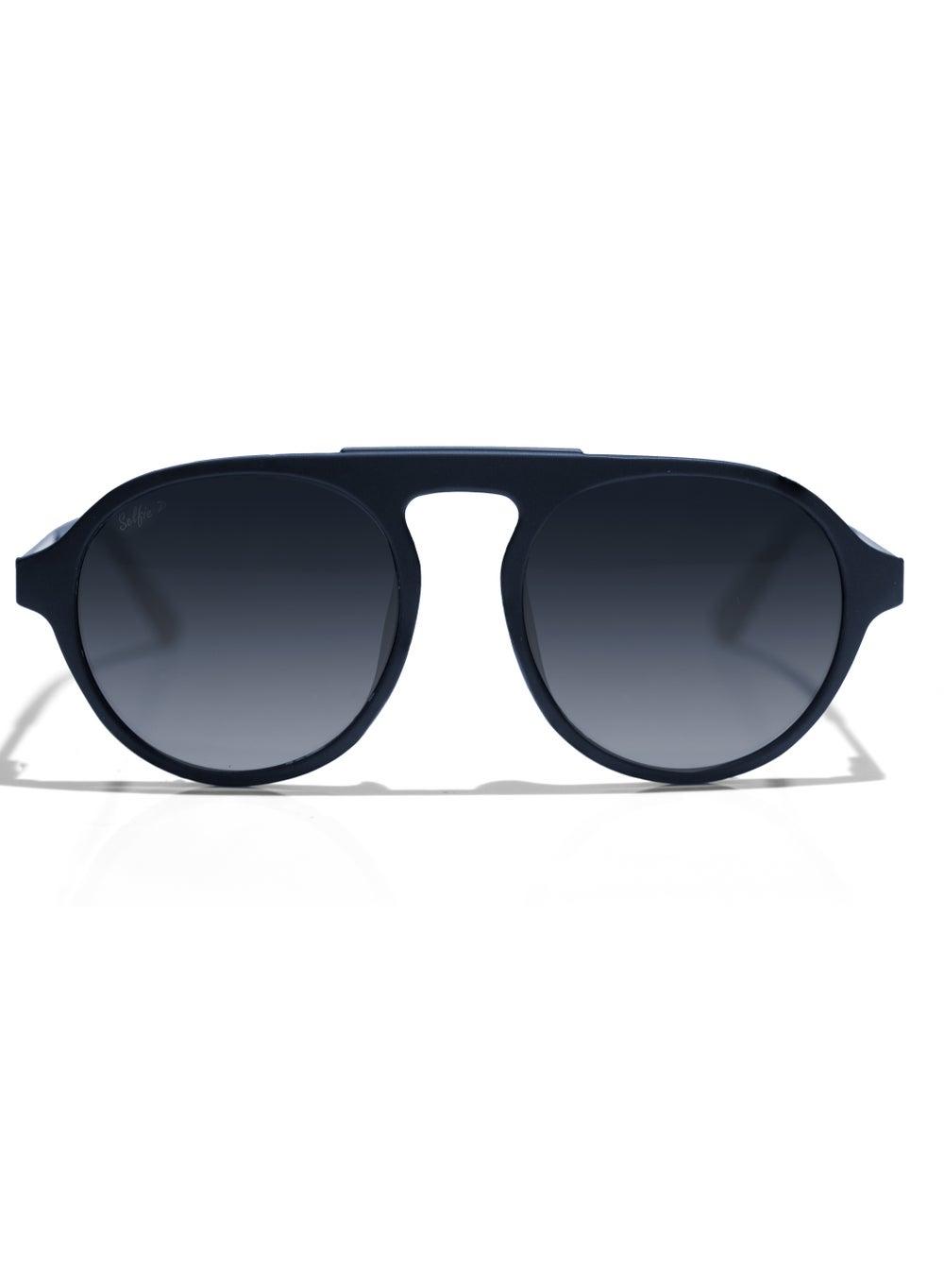 SE8224-C5 Selfie Oval Tall Polarized Blue Lens Sunglasses - Image 1