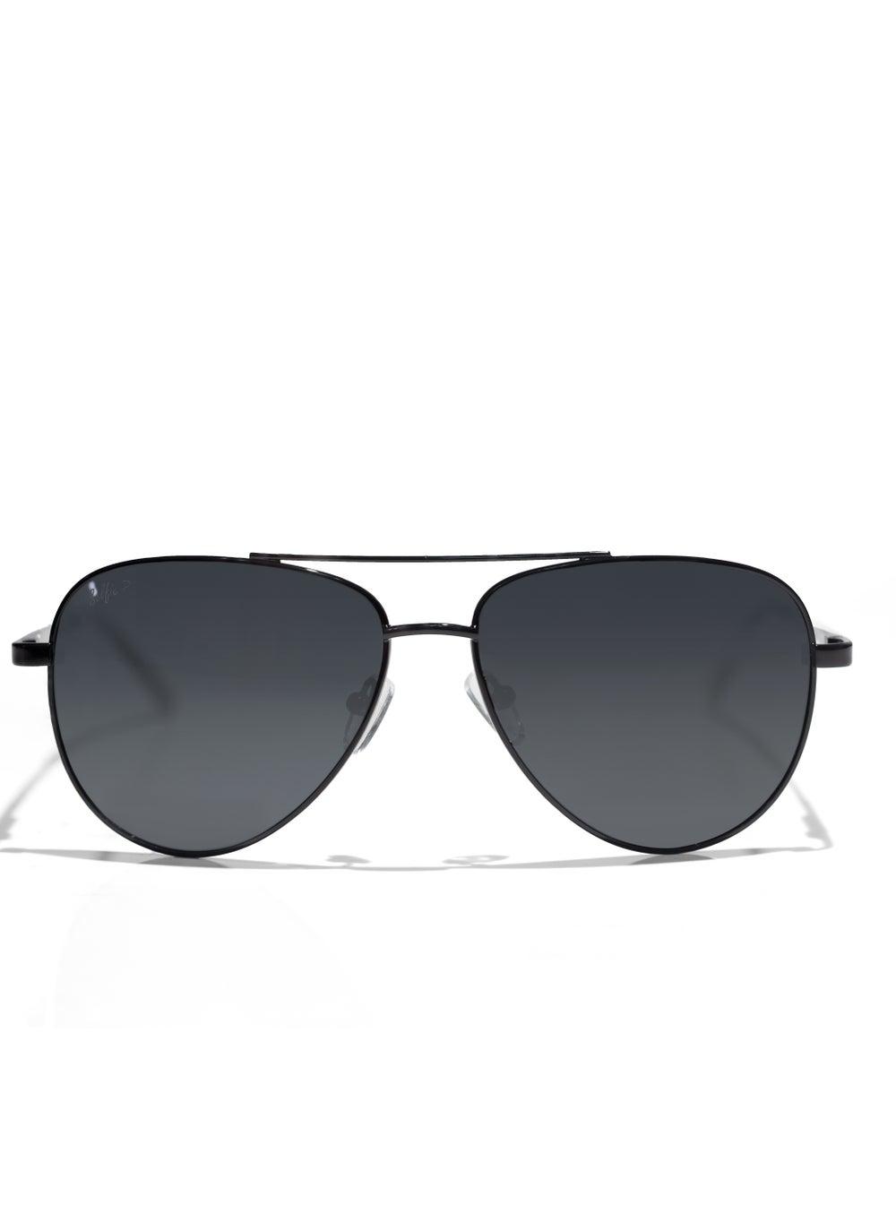 Selfie SE8286-C1 Sleek Black Aviator Sunglasses - Image 1